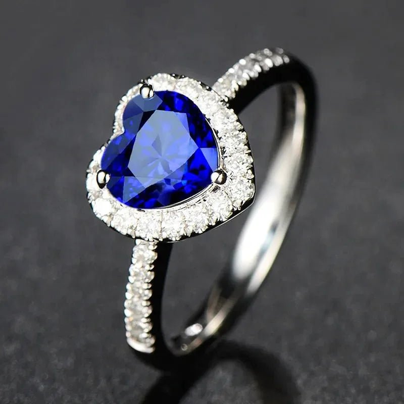 Bague Coeur Bleu - Bague Coeur