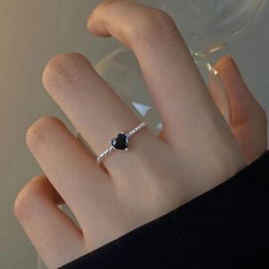Bague Coeur Noir - Bague Coeur