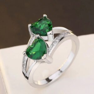 Bague Coeur Vert - Bague Coeur