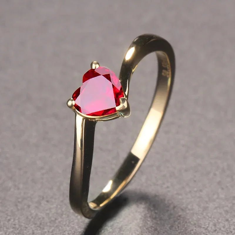 Bague coeur online rubis