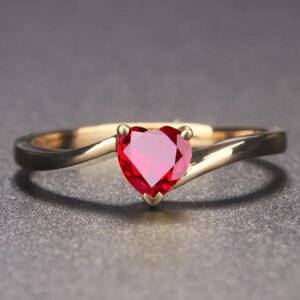 Bague Rubis Coeur - Bague Coeur